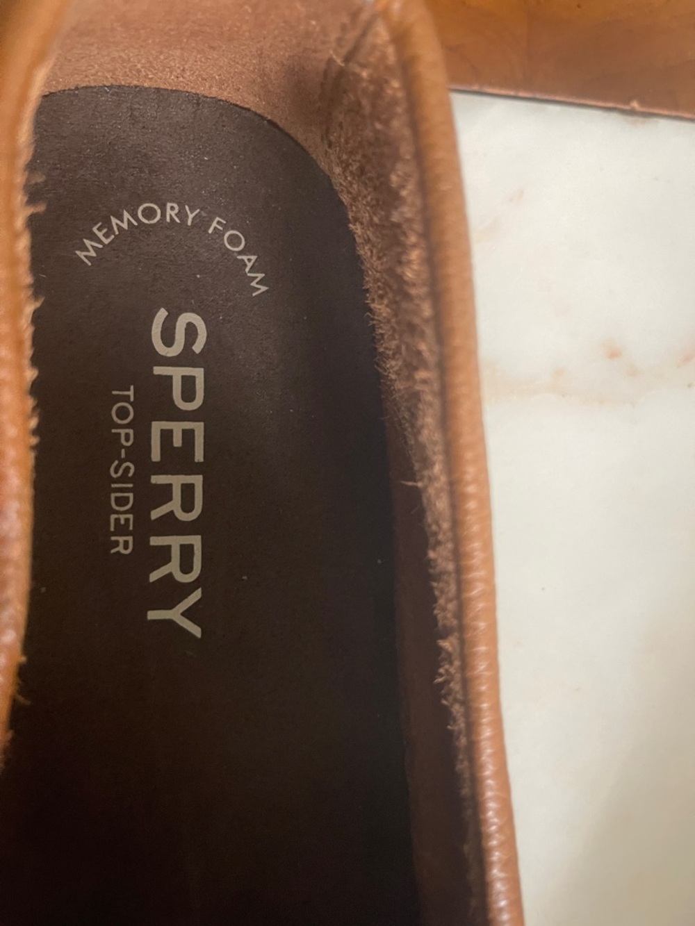 Sperry Men's Tan Leather Slip-On Loafers - Picture 2 of 3